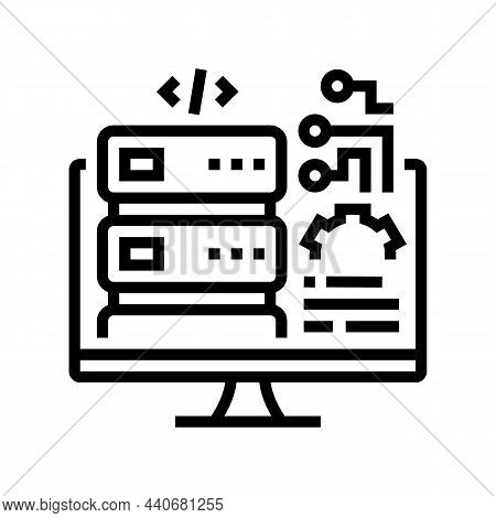 Server Software Line Icon Vector. Server Software Sign. Isolated Contour Symbol Black Illustration