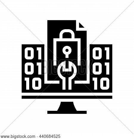 Closed Source Software Glyph Icon Vector. Closed Source Software Sign. Isolated Contour Symbol Black