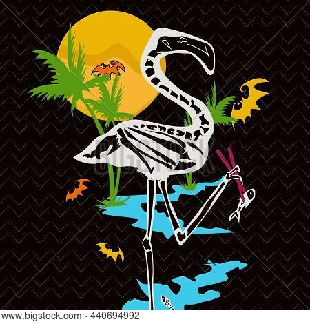 Flamingo Beach Towel Lightweight Pool Towel With Black Background