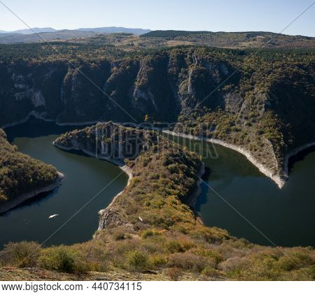 Uvac Special Nature Reserve, Uvac River Canyon With Beautiful Meanders Between Zlatar And Zlatibor M