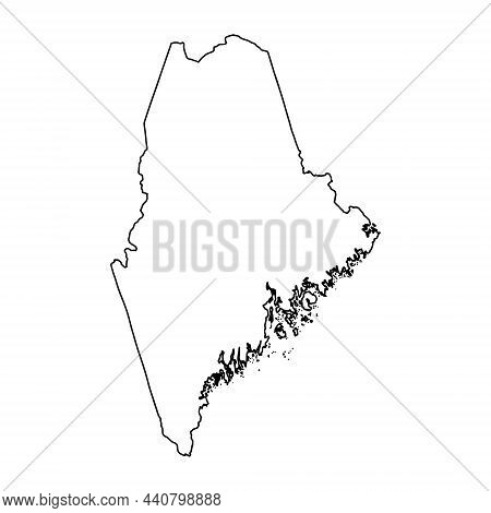 Outline Map Maine Vector &amp; Photo (Free Trial) | Bigstock