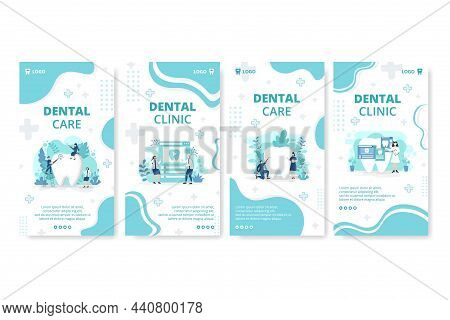 Dental Flat Design Illustration Stories Editable Of Square Background Suitable For Social Media, Fee