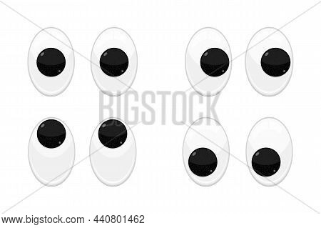 Plastic Toy Safety Wobbly Eyes Flat Style Design Vector Illustration Isolated On White Background. F