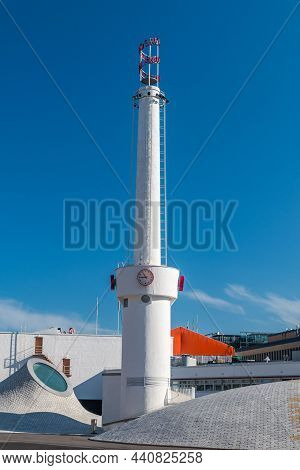 Helsinki, Finland - August 5, 2021: Amos Rex Subterranean Art Museum At At Lasipalatsi Plaza.