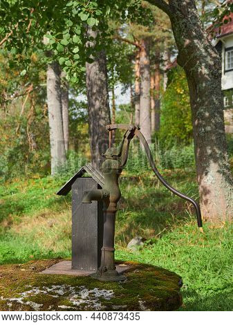 Garden Near House In Ainola Of Finnish Composer Villa In Jarvenpaa In Autumn.