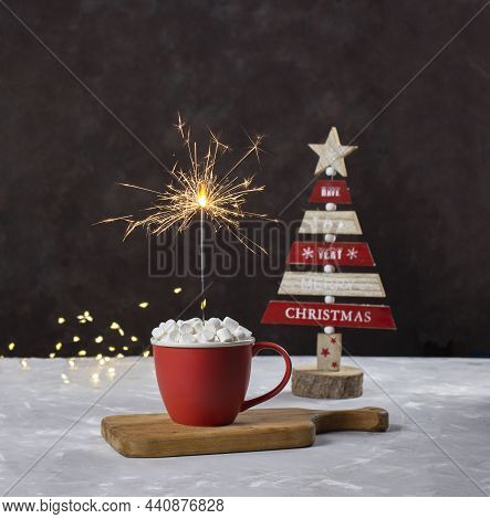 Christmas Background With Fir Trees. Christmas Card. Christmas Background. Festive Christmas Card. B