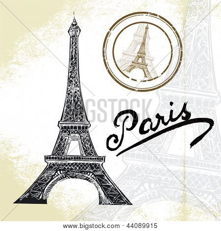 Hand drawn Tour Eiffel