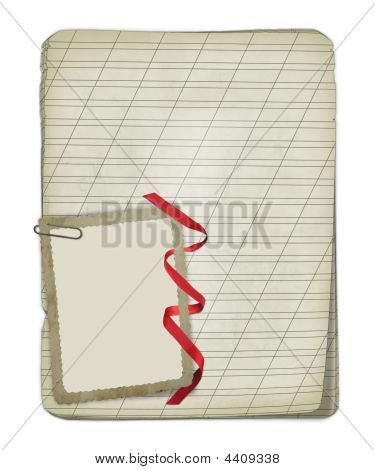 Starý Notebook s fotorámeček na izolované bílém pozadí
