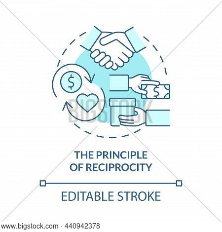Social Reciprocity Concept Icon. Receive And Offer Gift. Mutual Respond To Positive Action. Paying B