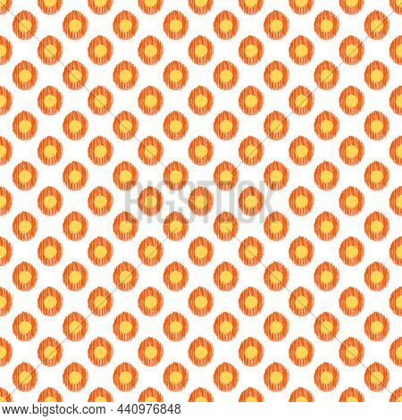 Yellow And Red Terracotta Ethnic Seamless Pattern. Icat Abstract Geometric Vector Illustration.