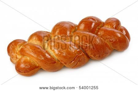 Sweet bread plait  isolated on white background