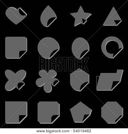 Corner Lebel Icons With Shadow
