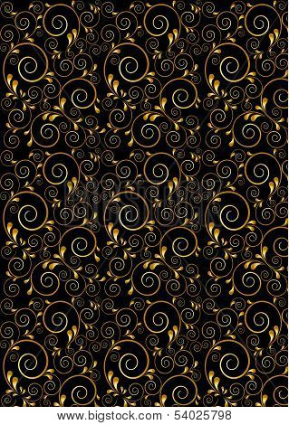 Gold twisted lines with curves drops