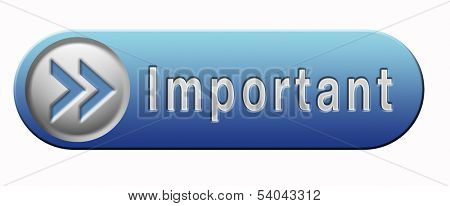 important information very crucial message essential and critical info button or icon