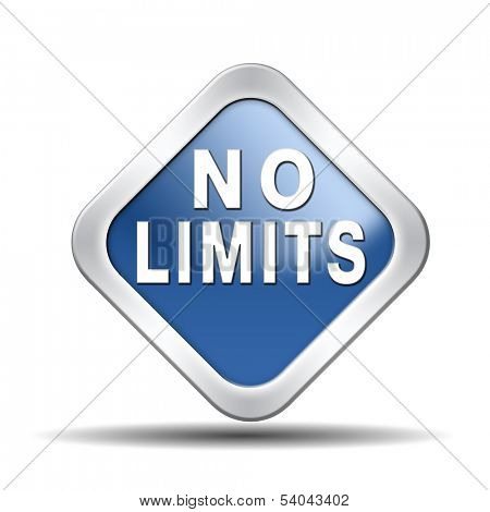 no limits or boundaries unlimited and without restrictions icon or sign