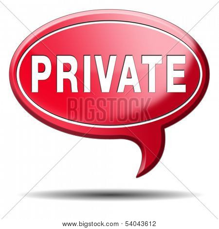 private and personal information icon, banner for privacy protection of restricted info