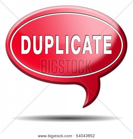 duplicate sign or icon double product or document label or button