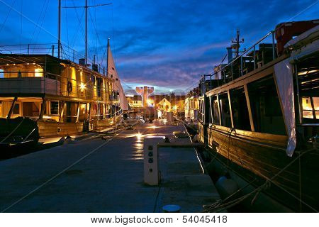 Vodice Harbor Old Wooden Ships