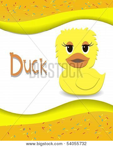 Animal alphabet  duck with a colored background
