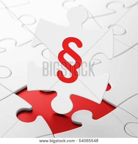 Law concept: Paragraph on puzzle background