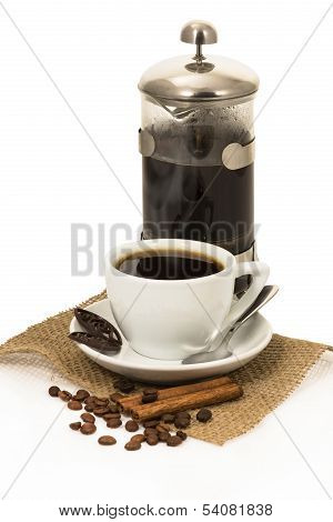 Cup Of Coffee, Chocolate And Cinnamon