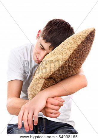 Teenager Sleeps With Cushion