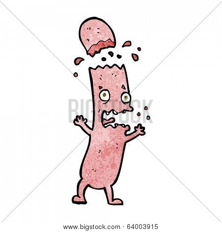 cartoon undercooked sausage