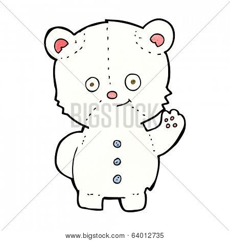 cartooon waving polar bear cub