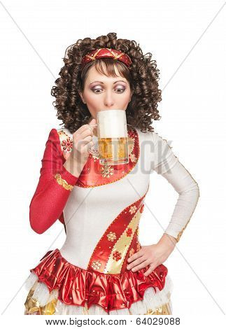 Irish Dancer Drinking Beer
