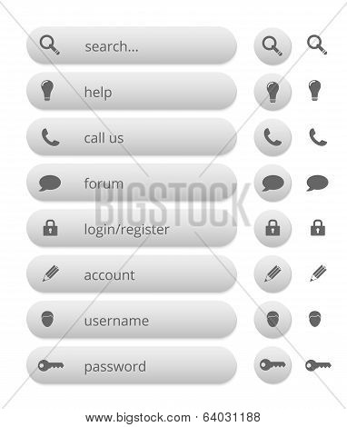 Simple Gray Internet Buttons, Illustration