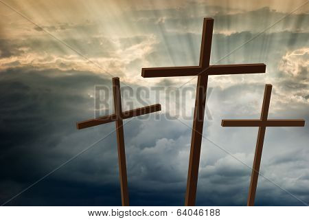Three Wooden Crosses