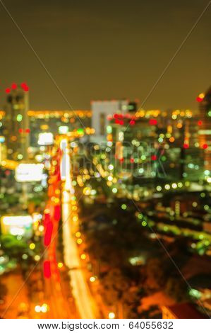 Bokeh Of Defocused Cityscape Lights