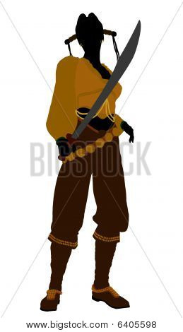 Silhueta de pirata feminino