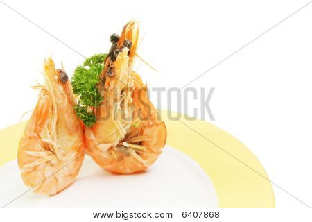 두 개의 Crevettes 새우