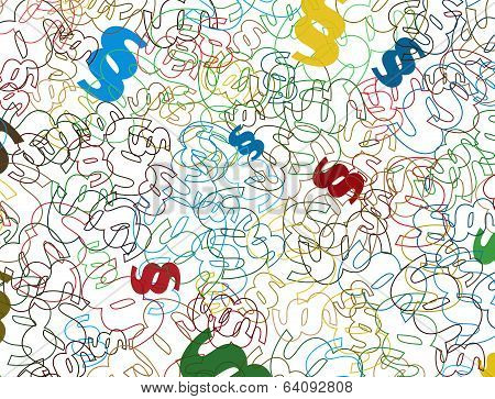 Background With Colorful Symbols Of The Paragraph