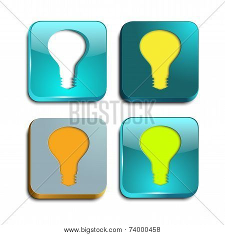 Square Button Light Bulb