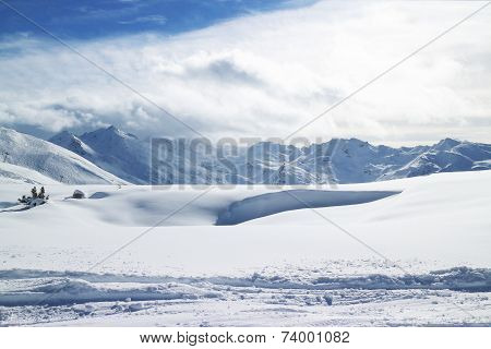 Blizzard in the mountains