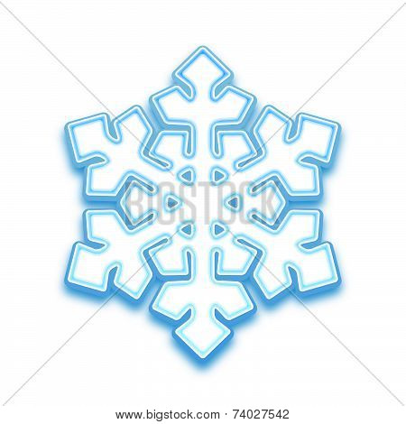 Vector illustration of three-demention snowflake