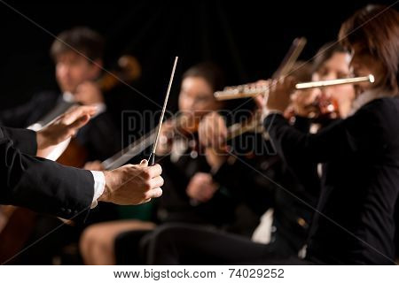 Conductor Directing Symphony Orchestra
