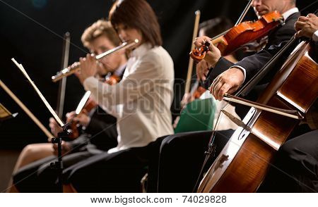 Classical Music Concert: Symphony Orchestra On Stage