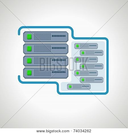 Computer icon Virtual server. design element