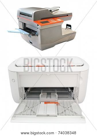 copying machine under thew white background