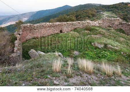 The ruins of Siria medieval fortress from Arad county in Romania