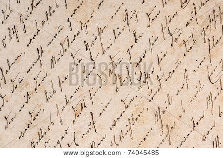 Vintage Handwriting. Grunge Paper Background