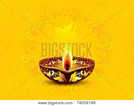 Abstract Artistic Yellow Diwali Background