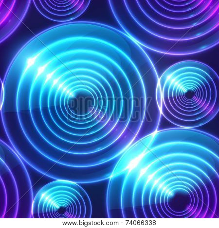 Blue abstract shining circles vector background