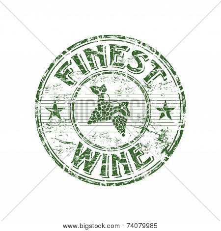 Finest wine grunge rubber stamp