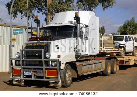 Australian Truck Parked In Downtown Leonora