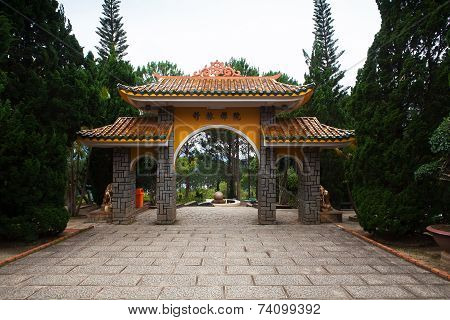 Gate Pagoda To Monastery. Dalat. Vietnam.