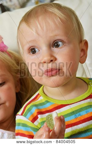 Boy Eating Sweets
